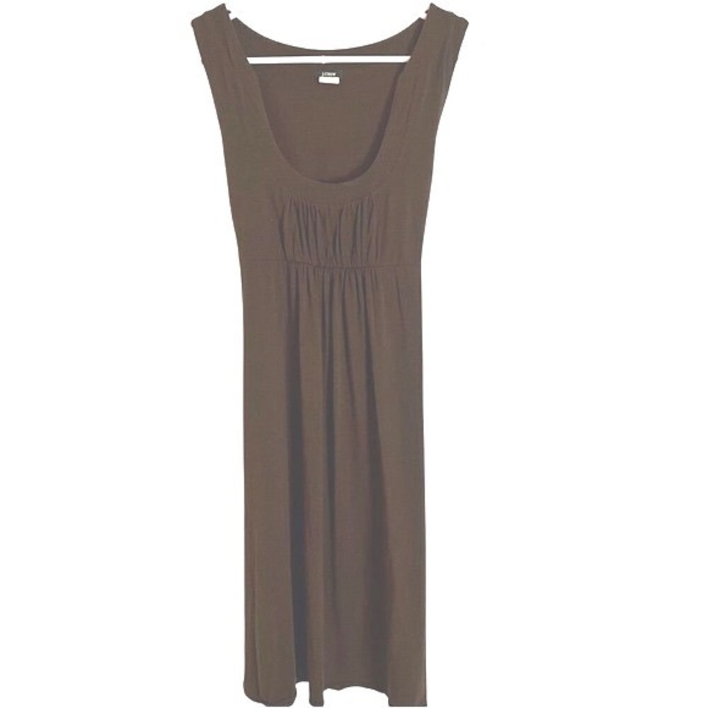 J. Crew Women's Brown Sleeveless Cotton Dress Waist Tie Size Small Office Formal